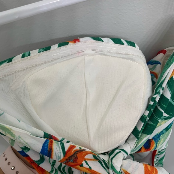 Tropical Maxi Dress with Slit & built in padding - Picture 4 of 4